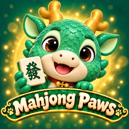 Mahjong Paws app icon featuring Skyler the dragon